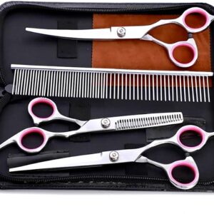 Professional 440C Stainless Steel Pet Grooming Shears & Comb Set – Precision Dog & Cat Hair Trimming Tools