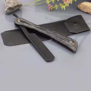 Handmade Classical Straight Razor with Black Wooden Handle Environment Friendly Razors with Razor Case