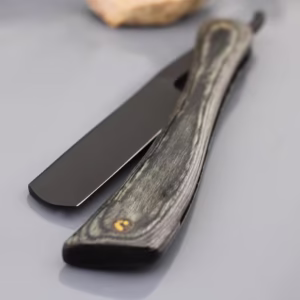 Handmade Classical Straight Razor with Black Wooden Handle Environment Friendly Razors with Razor Case