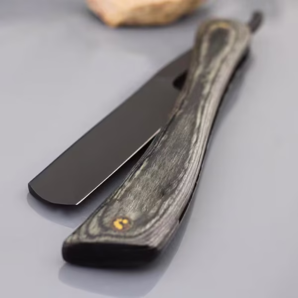 Handmade Classical Straight Razor with Black Wooden Handle Environment Friendly Razors with Razor Case - Image 2
