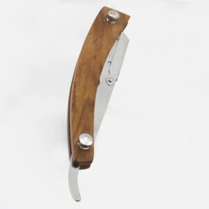 Handmade Vegan Classic Wooden Handle Cut Throat Razor Zero Waste Single Edge Straight Razor