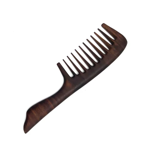 Wide tooth curly hair walnut comb - Wood Comb- Handmade Comb- Healthy Hair- Seamless Wood Comb- Natural Wood- Anti Static Comb - For Her