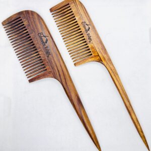 “Wooden Tail Comb – Natural Wood Styling Tool for Smooth & Healthy Hair”