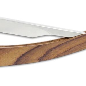 Natural Wood Handle Straight Razor – Classic Barber Shaving Razor with Stainless Steel Blade