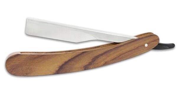 Natural Wood Handle Straight Razor – Classic Barber Shaving Razor with Stainless Steel Blade