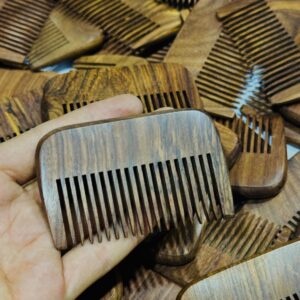Mini Beard Comb – Handmade Rosewood Pocket Comb for Men | Anti-Static Wooden Beard Grooming Tool