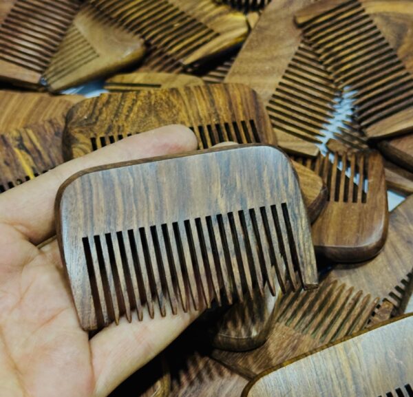 Mini Beard Comb – Handmade Rosewood Pocket Comb for Men | Anti-Static Wooden Beard Grooming Tool