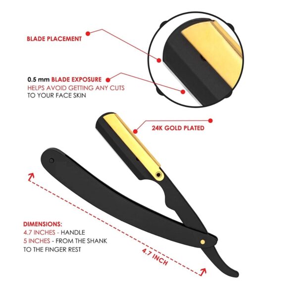 Premium Stainless Steel Barber Razor – Classic Straight Edge Shaving Tool