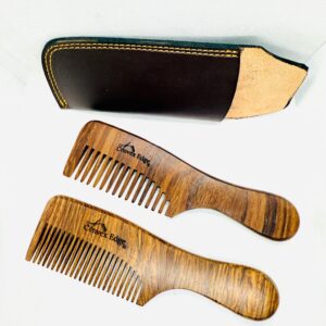 Premium Rosewood Comb 7” – Wide & Fine Teeth, Anti-Static Wooden Comb for Men & Women