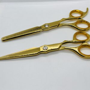 7.5” Gold Barber Thinning Shears | Professional Hair Scissors