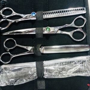 Pet Grooming Shears Kit – 440C Stainless Steel Scissors Set for Dogs & Cats – Includes Straight, Thinning, Curved Shears & Grooming Comb
