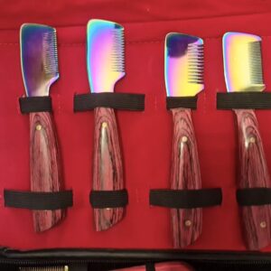 4-Piece Pakawood Pet Grooming Stripping Knife Set – Multicolor Blades for Dogs & Cats – Professional Hand Stripping & Deshedding Tools