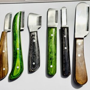 “6-Piece Pakawood Pet Grooming Stripping Knife Set – Premium J2 Steel Blades for Dogs & Cats – Professional Deshedding & Hand Stripping Tools”