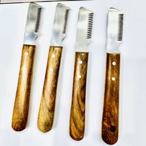 4-Piece Pet Grooming Stripping Knife Set – Professional Deshedding & Hand Stripping Tools for Dogs & Cats – Coarse, Fine & Medium Blades for All Coat Types
